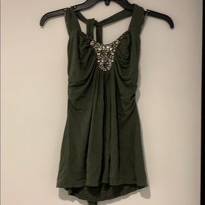 WHBM Beautiful Green Jeweled Halter Top!